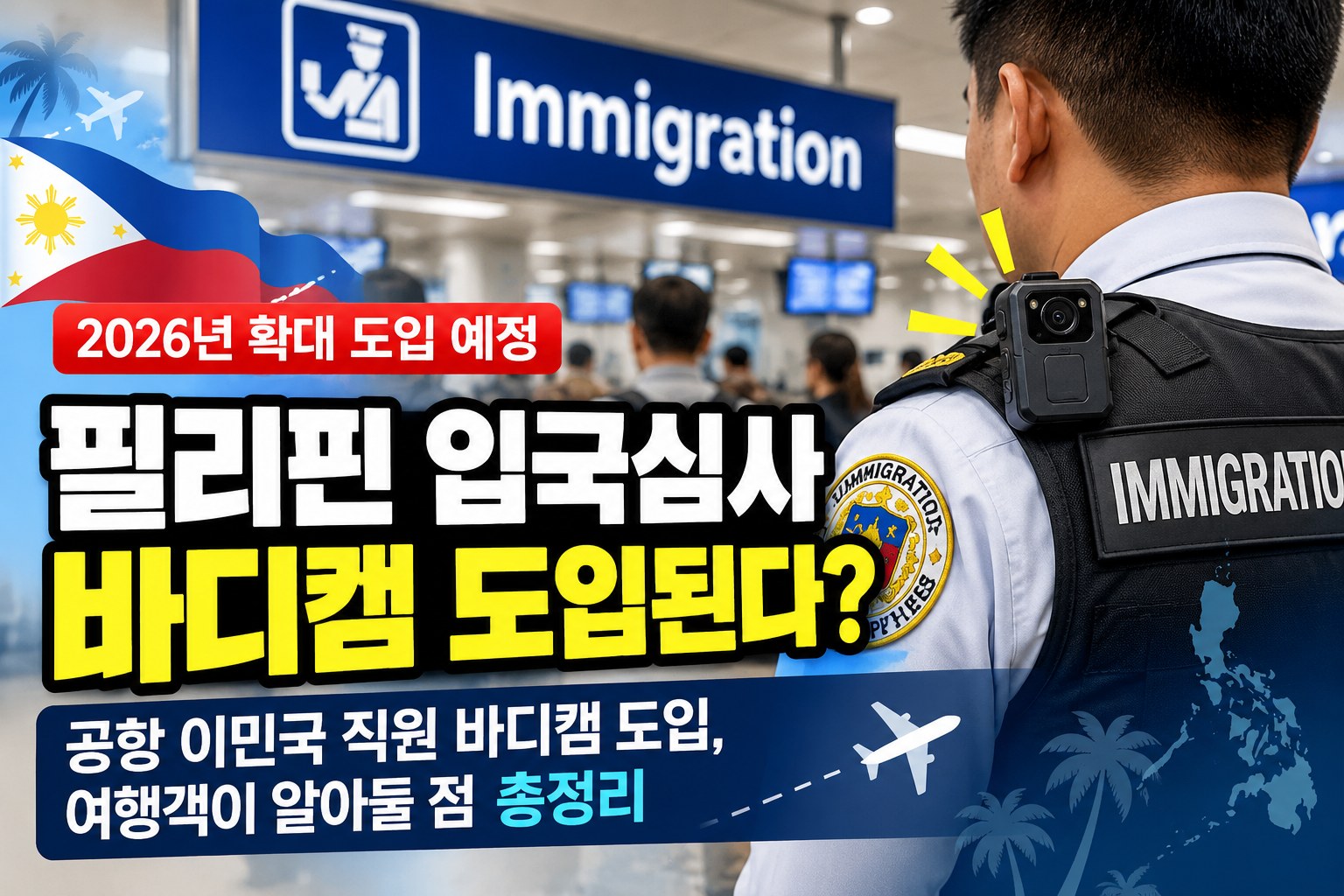 필리핀 공항 이민국 직원 바디캠 도입 예정｜입국심사 때 무엇이 달라질까?