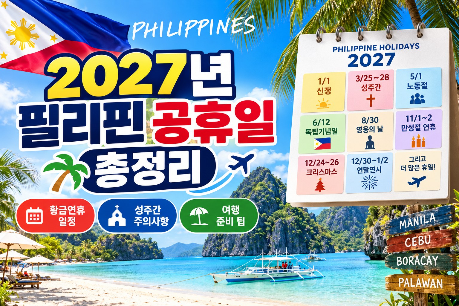 2027년 필리핀 공휴일 총정리｜정부 공식 발표·황금연휴·여행 주의사항
