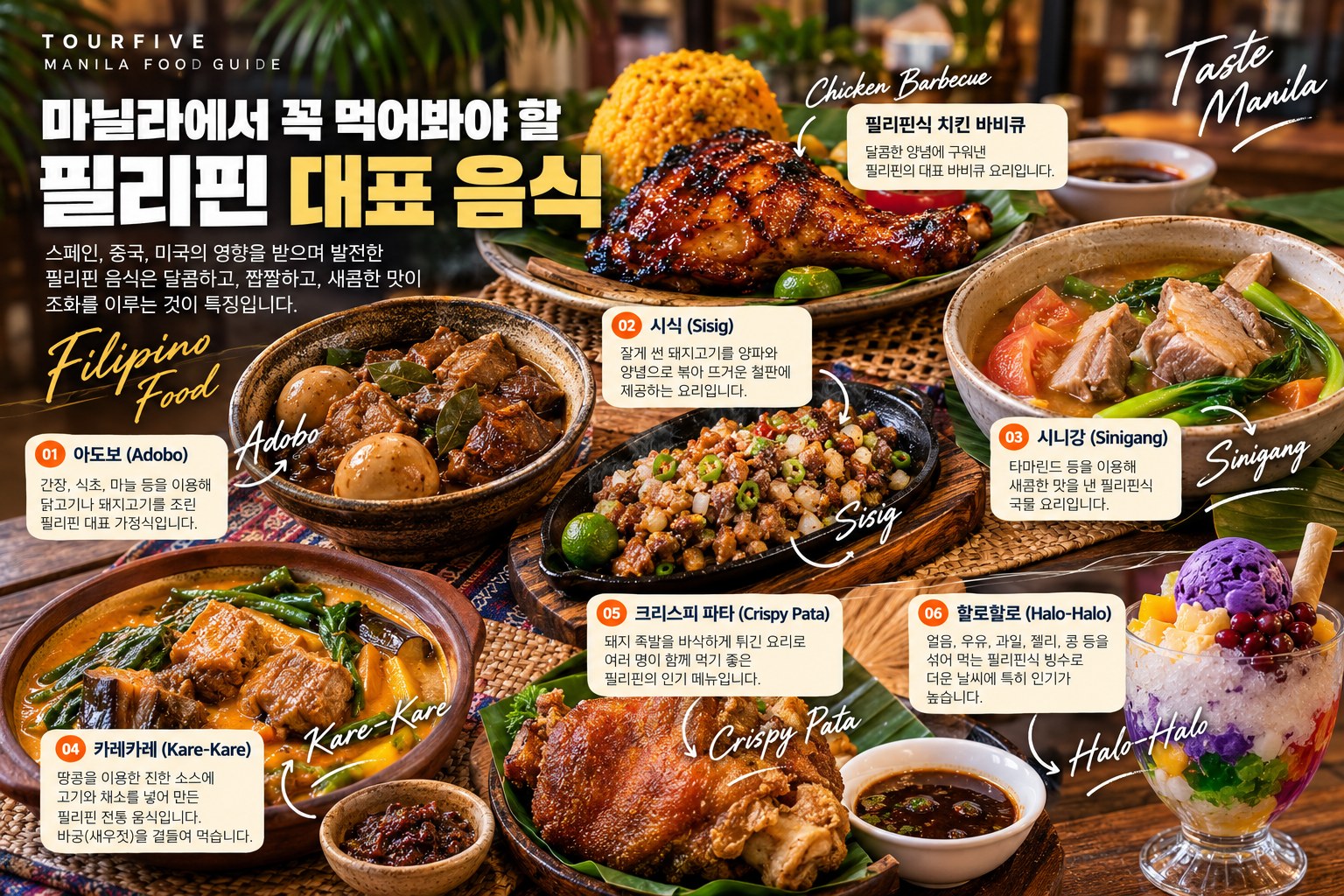 마닐라 현지 맛집 18곳 총정리|90년 전통의 필리핀 음식점부터 최신 인기 레스토랑까지