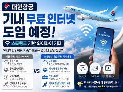 대한항공 기내 무료 인터넷 도입 예정｜스타링크 기반 와이파이 기대